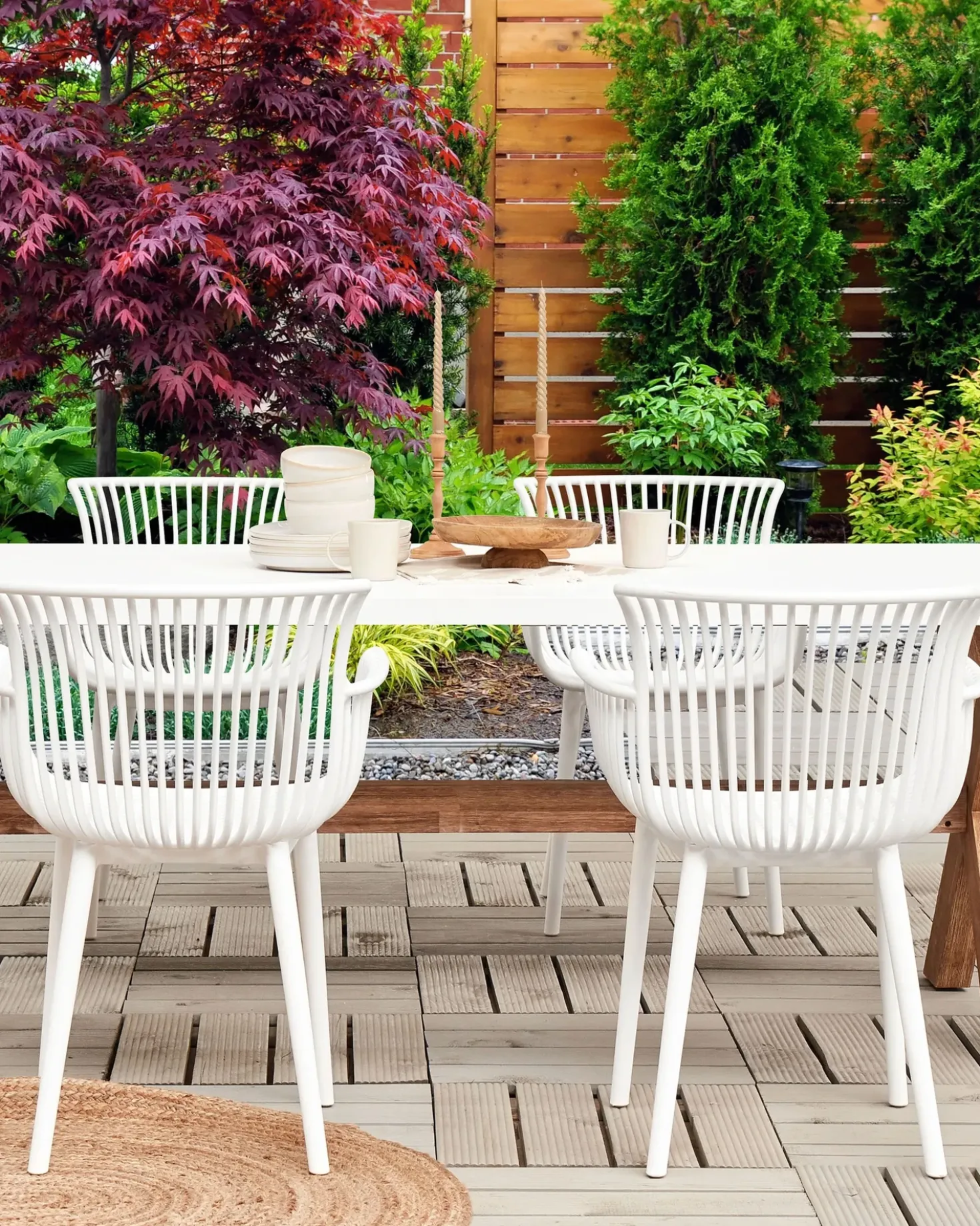 Set di 4 sedie da giardino PESARO Bianco
