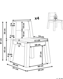 Set di 4 sedie da giardino LIVORNO Legno d'acacia Marrone