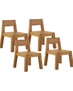 Set di 4 sedie da giardino LIVORNO Legno d'acacia Marrone