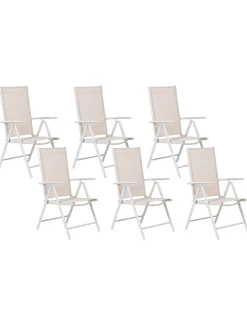 Set di 6 sedie da giardino CATANIA Metallo Beige