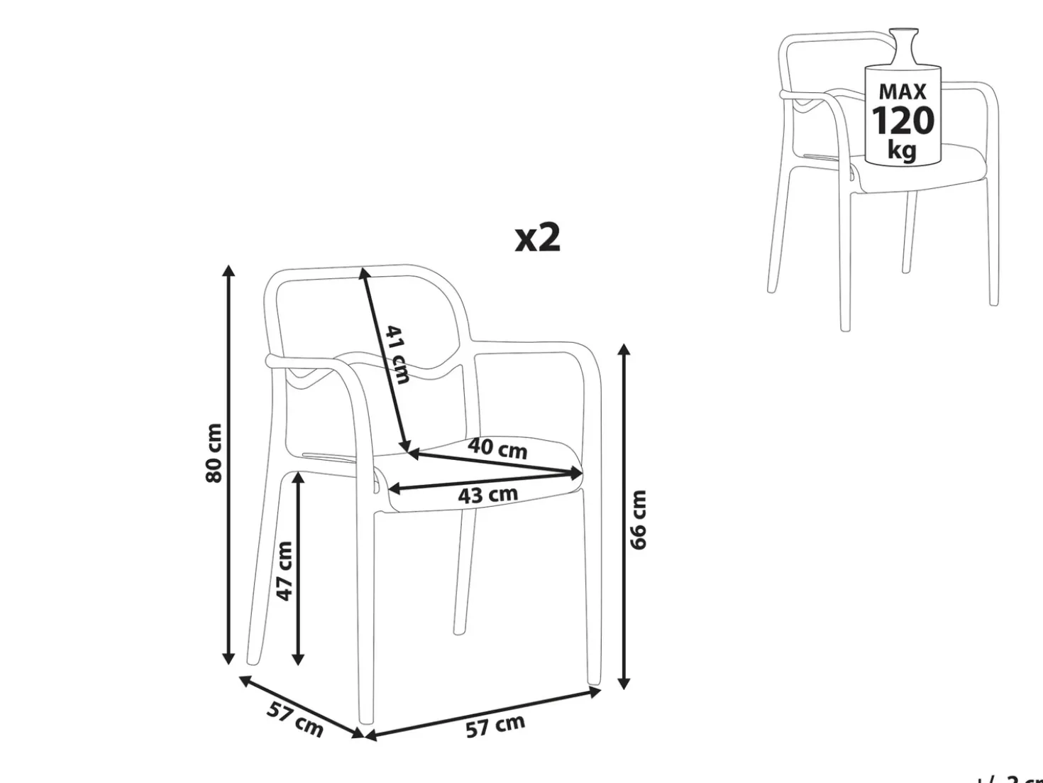 Set di 2 sedie da giardino THASOS Materiale sintetico Blu