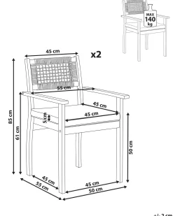 Set di 2 sedie da giardino SUMIRAGO Legno d'acacia Marrone chiaro