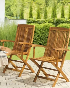 Set di 2 sedie da giardino MAUI Legno d'acacia Marrone chiaro