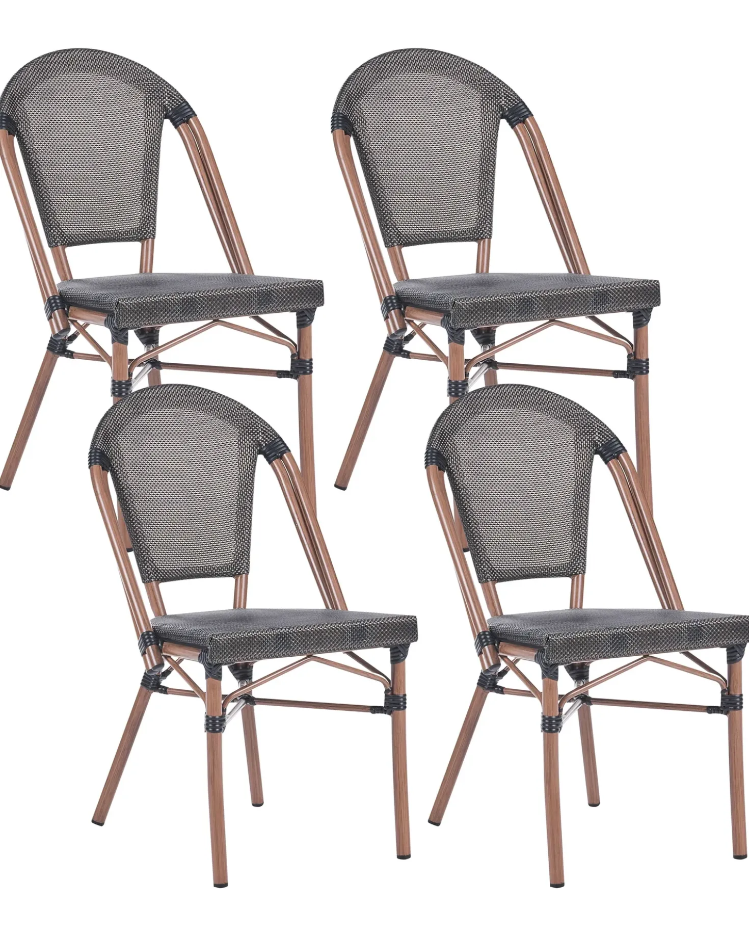 Set di 4 sedie da giardino RIFREDDO Rattan sintetico (PE) Grigio