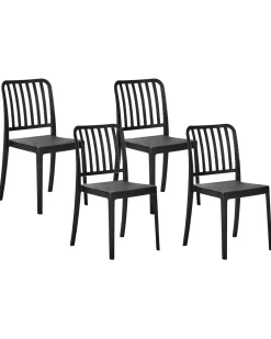 Set di 4 sedie da giardino SERSALE Materiale sintetico Nero