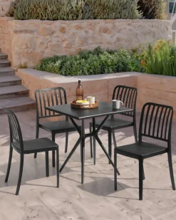 Set di 4 sedie da giardino SERSALE Materiale sintetico Nero