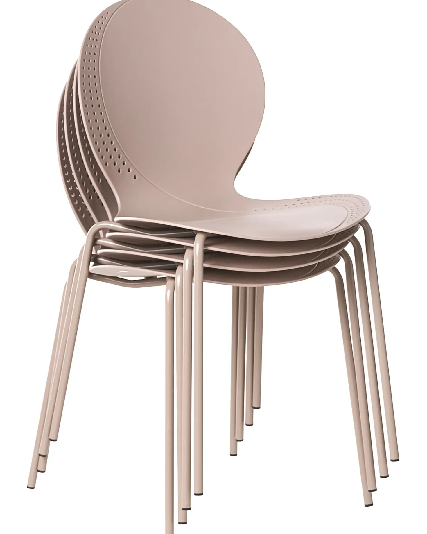 Set di 4 sedie da giardino MILOS Impilabile Beige
