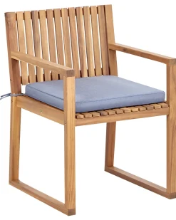 Set di 8 sedie da giardino con cuscini SASSARI II Legno di acacia certificato Blu