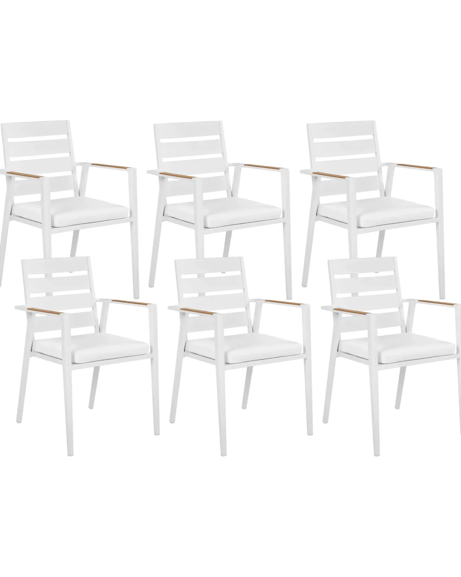 Set di 6 sedie da giardino TAVIANO Metallo Bianco