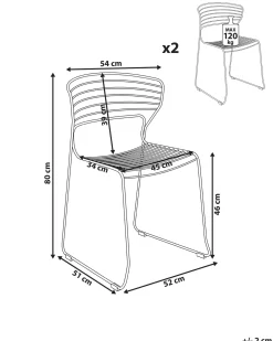 Set di 2 sedie da giardino PISTOIA Metallo Nero