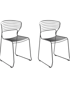 Set di 2 sedie da giardino PISTOIA Metallo Nero
