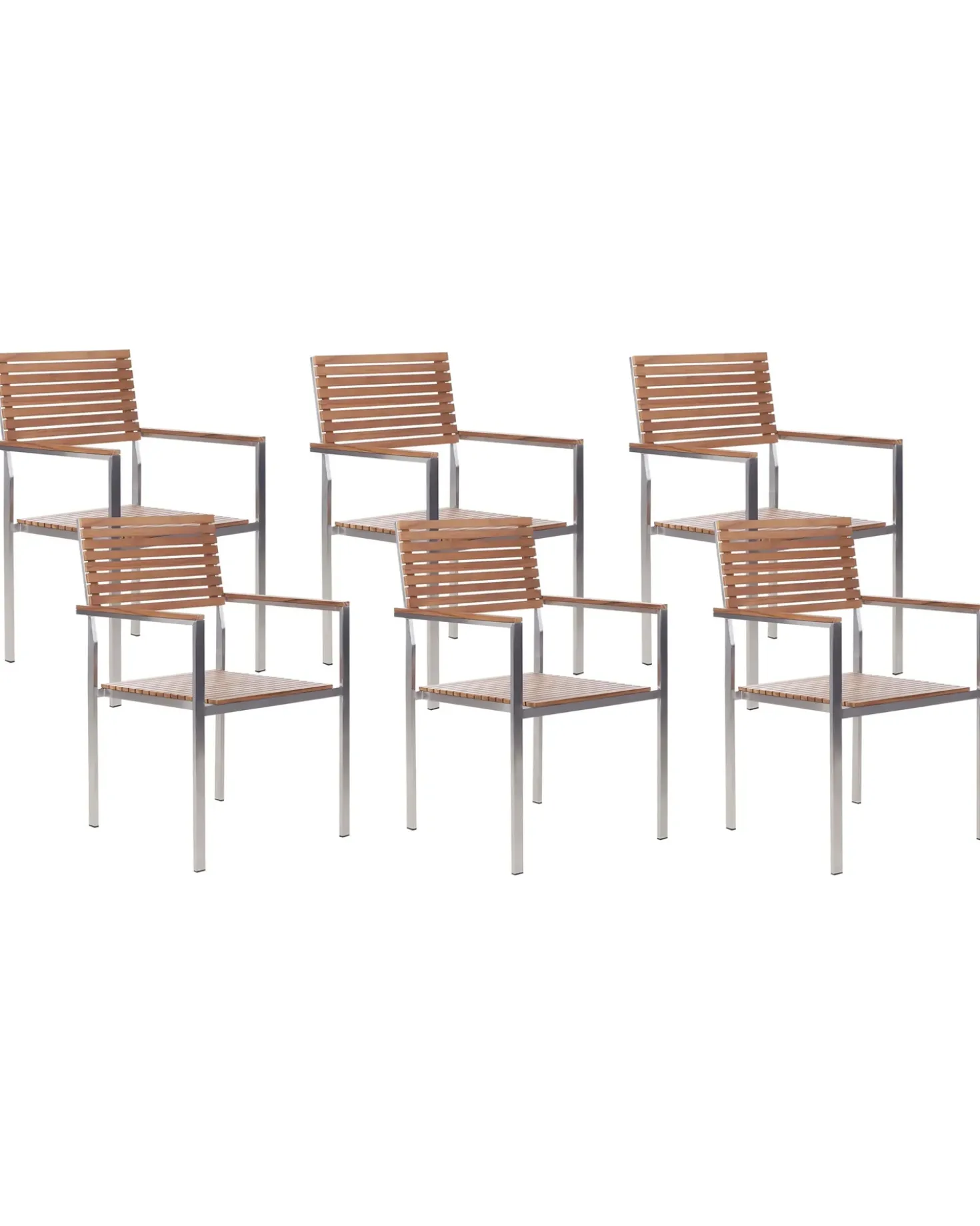 Set di 6 sedie da giardino VIAREGGIO Legno di teak certificato Marrone