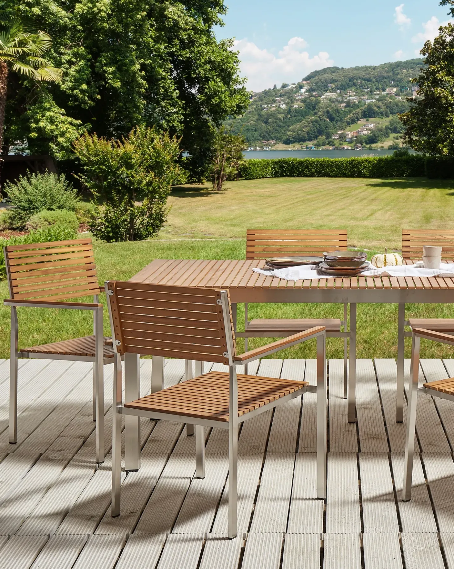 Set di 6 sedie da giardino VIAREGGIO Legno di teak certificato Marrone