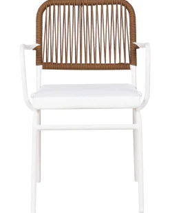Set di 8 sedie da giardino con cuscini TACENO Metallo Bianco