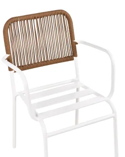 Set di 8 sedie da giardino con cuscini TACENO Metallo Bianco