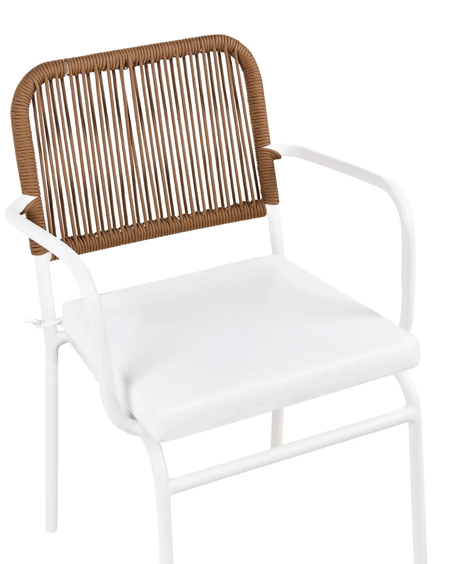Set di 8 sedie da giardino con cuscini TACENO Metallo Bianco