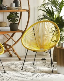 Set di 2 sedie da giardino ACAPULCO II Rattan sintetico (PE) Giallo