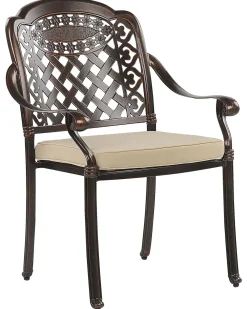Set di 4 sedie da giardino con cuscini MANFRIA Metallo Marrone scuro