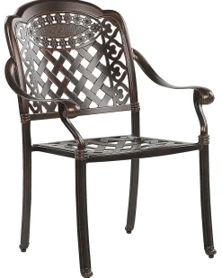 Set di 4 sedie da giardino con cuscini MANFRIA Metallo Marrone scuro