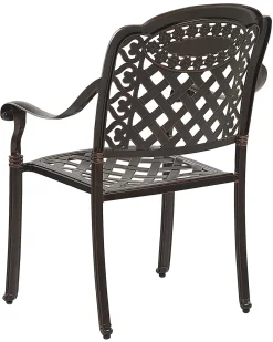 Set di 4 sedie da giardino con cuscini MANFRIA Metallo Marrone scuro
