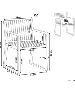 Set di 2 sedie da giardino SASSARI II Legno di acacia certificato Marrone chiaro