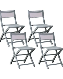 Set di 4 sedie da giardino TALCA Grigio scuro