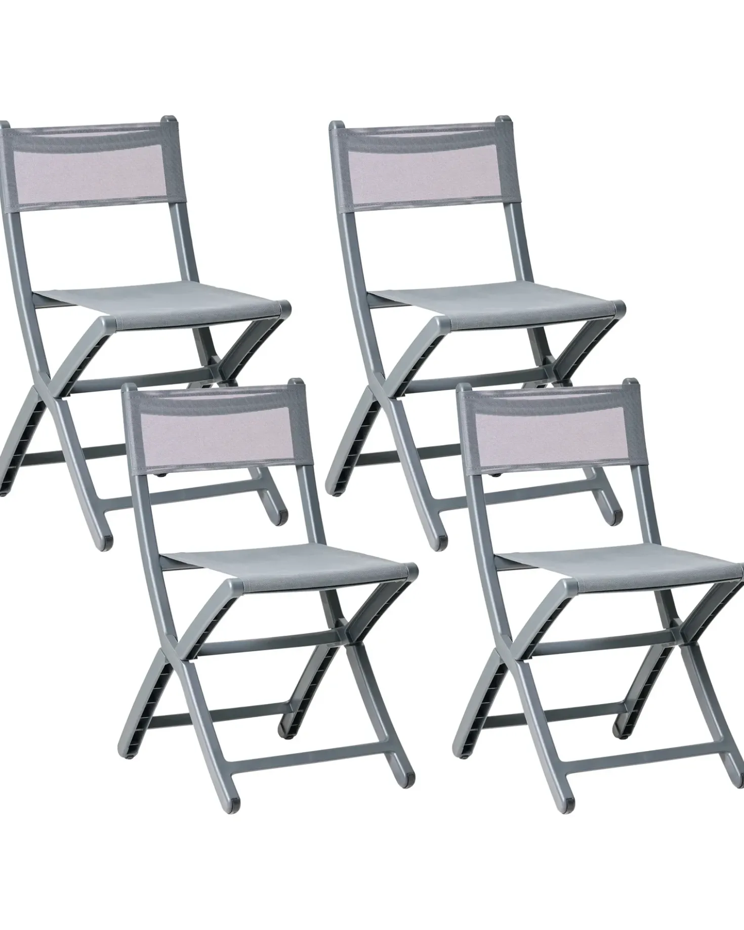 Set di 4 sedie da giardino TALCA Grigio scuro