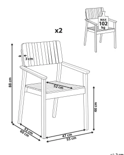 Set di 2 sedie da giardino AGELLO Legno d'acacia Marrone