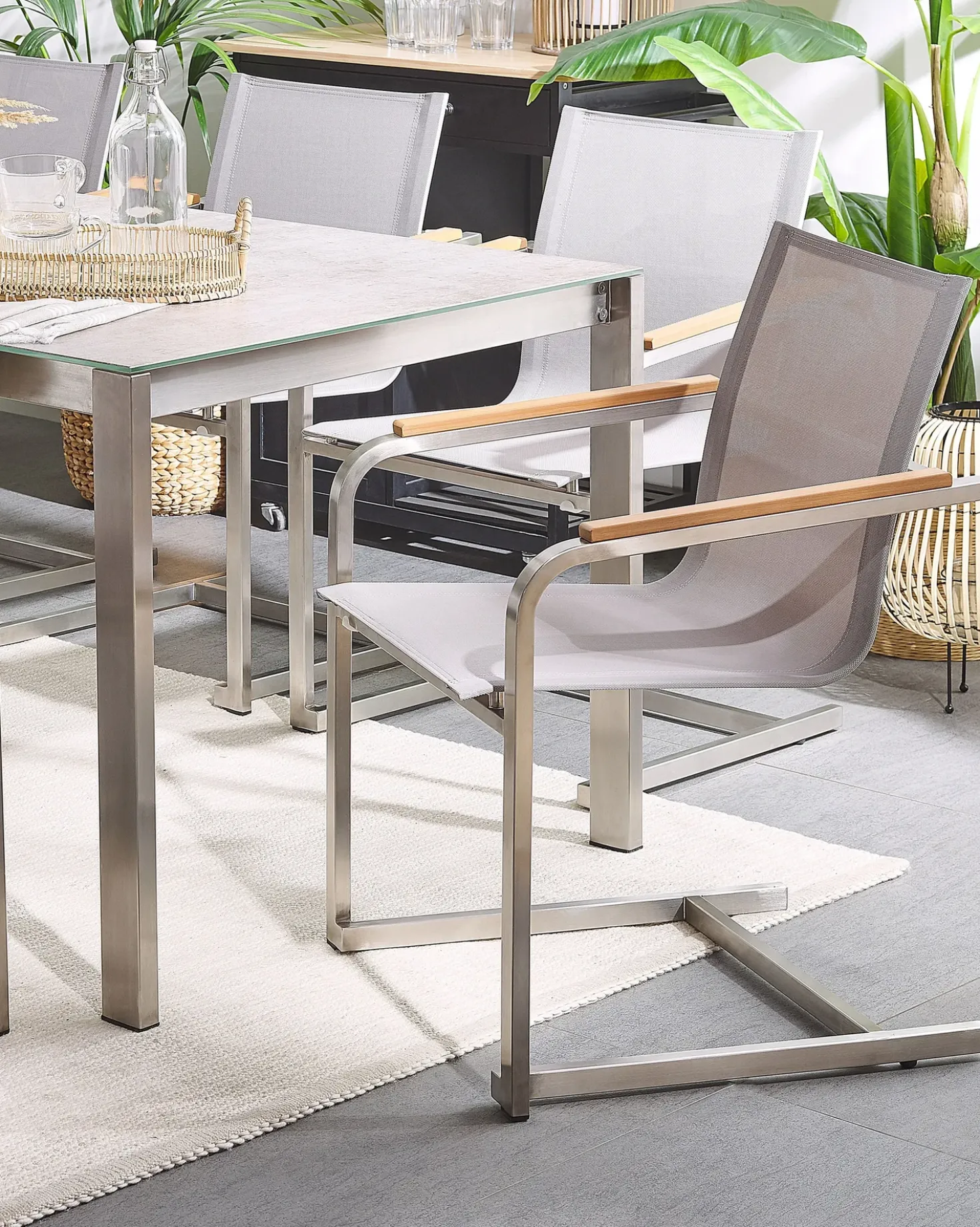 Set di 4 sedie da giardino COSOLETO Acciaio inox Beige