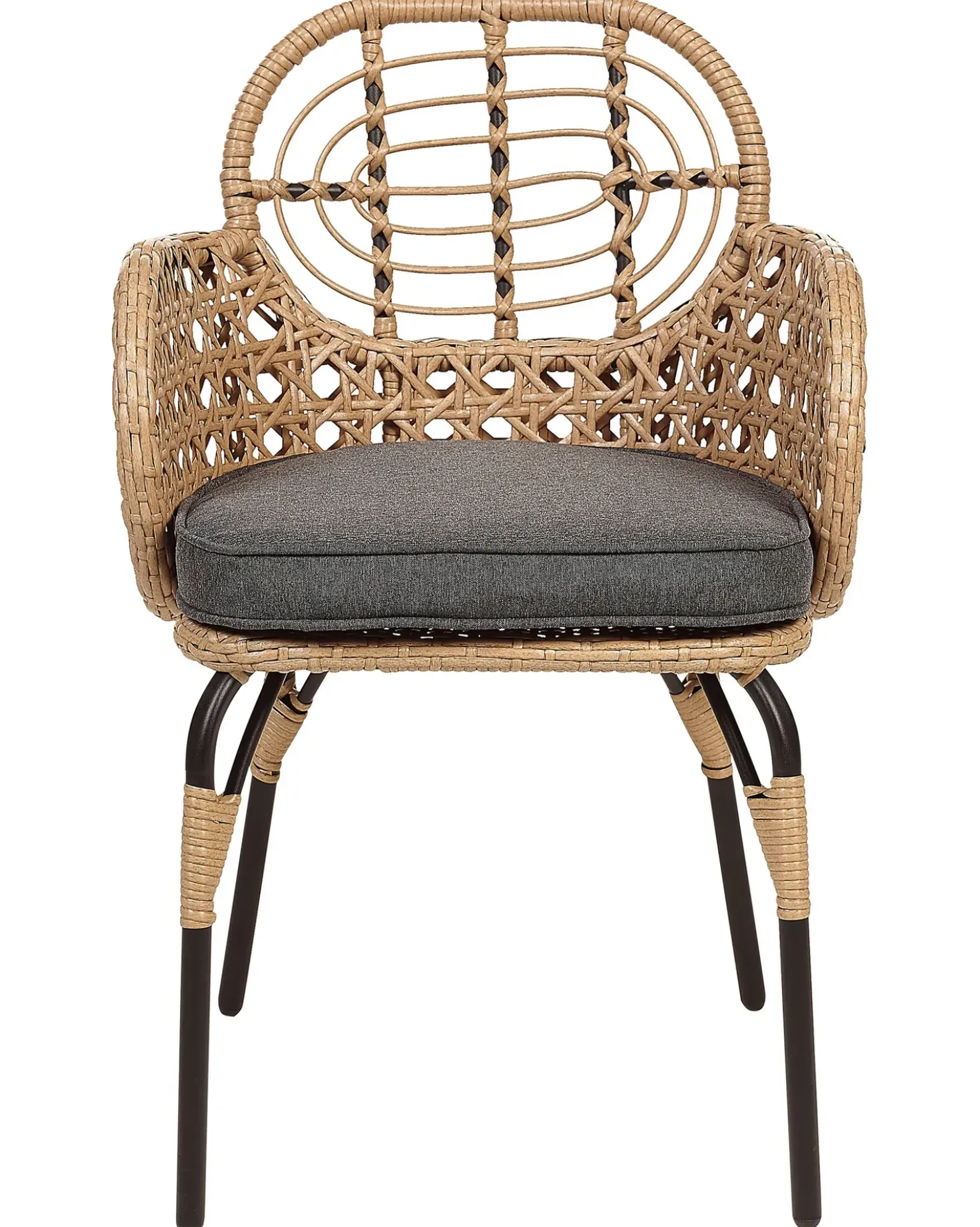 Set di 4 sedie da giardino con cuscini PRATELLO Rattan sintetico (PE) Naturale