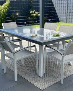Set di 2 sedie da giardino PERETA Metallo Grigio