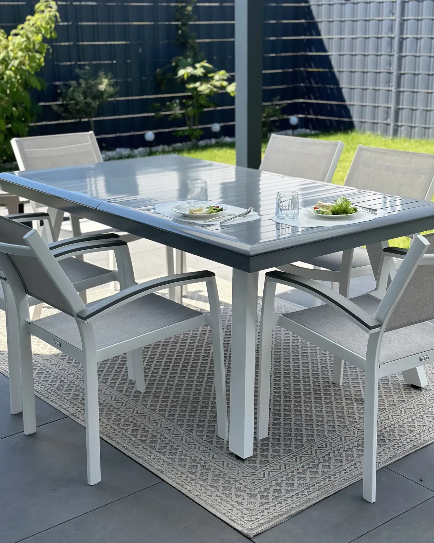 Set di 2 sedie da giardino PERETA Metallo Grigio
