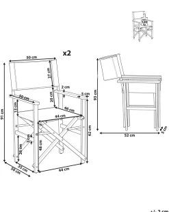Set di 2 sedie da giardino CINE Legno d'acacia Bianco sporco