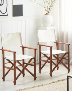Set di 2 sedie da giardino CINE Legno d'acacia Bianco sporco