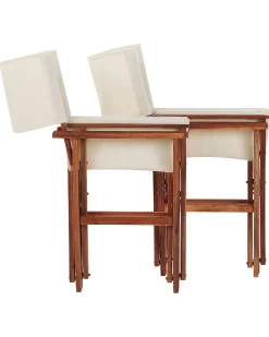 Set di 2 sedie da giardino CINE Legno d'acacia Bianco sporco