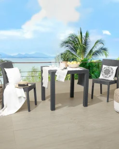Set di 2 sedie da giardino FOSSANO Materiale sintetico Grigio grafite
