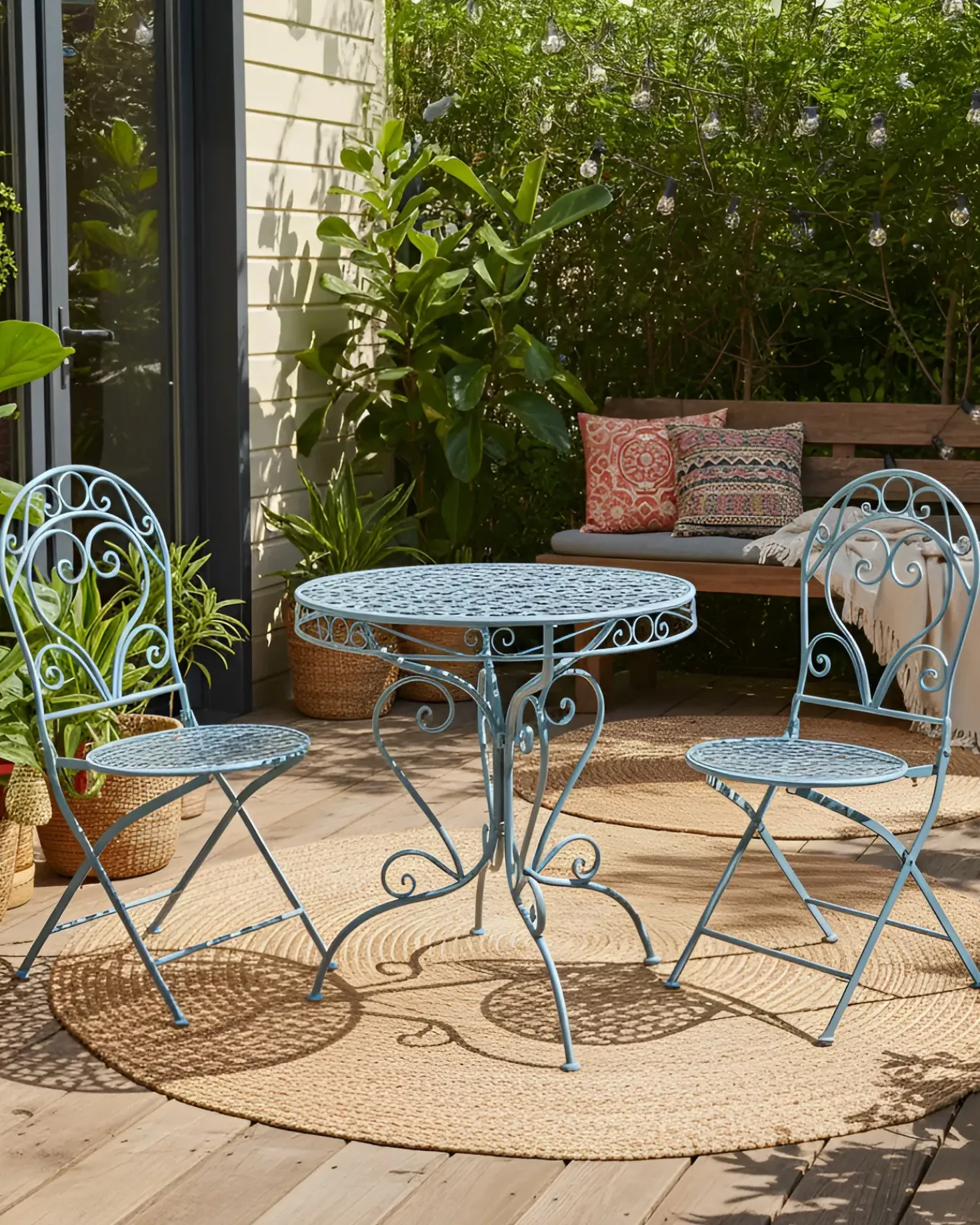 Set di 2 sedie da giardino ALBINIA Metallo Blu