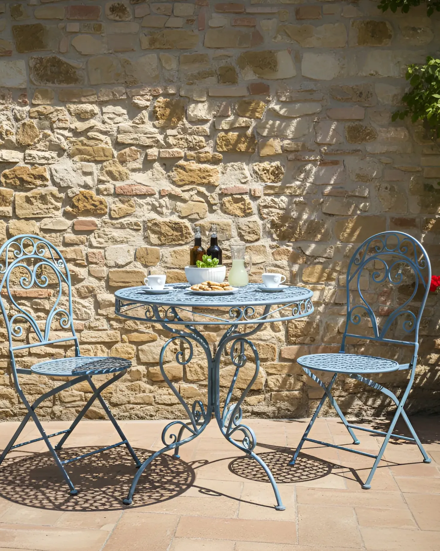 Set di 2 sedie da giardino ALBINIA Metallo Blu