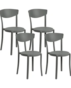 Set di 4 sedie da giardino VIESTE Grigio scuro