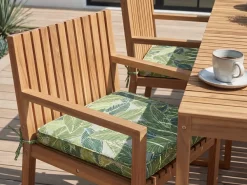 Set di 8 sedie da giardino con cuscini SASSARI II Legno di acacia certificato Verde