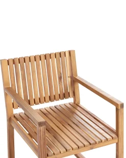 Set di 8 sedie da giardino con cuscini SASSARI II Legno di acacia certificato Verde