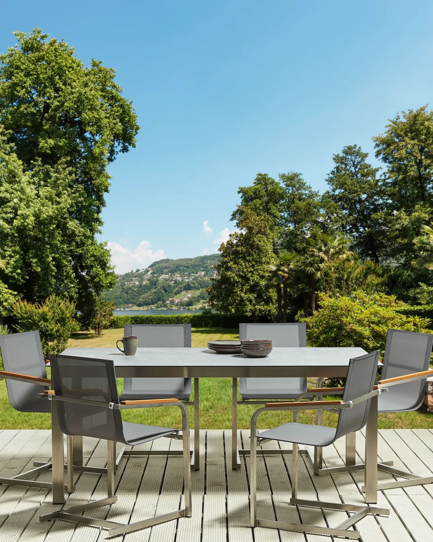 Set di 6 sedie da giardino COSOLETO Acciaio inox Grigio