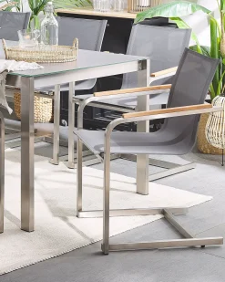 Set di 6 sedie da giardino COSOLETO Acciaio inox Grigio