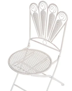 Set di 2 sedie da giardino PAVIA Pieghevole Metallo Bianco sporco