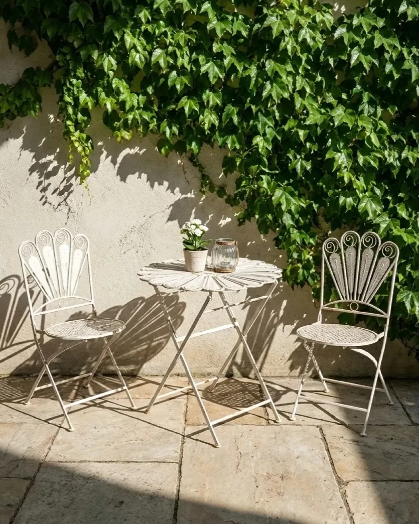 Set di 2 sedie da giardino PAVIA Pieghevole Metallo Bianco sporco