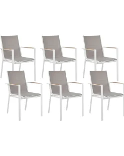Set di 6 sedie da giardino BUSSETO Metallo Grigio