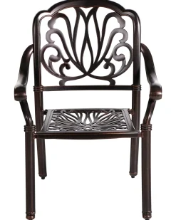 Set di 4 sedie da giardino con cuscini ANCONA Metallo Marrone scuro