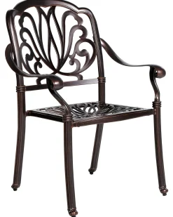 Set di 4 sedie da giardino con cuscini ANCONA Metallo Marrone scuro