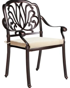 Set di 4 sedie da giardino con cuscini ANCONA Metallo Marrone scuro