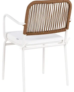 Set di 4 sedie da giardino con cuscini TACENO Metallo Bianco